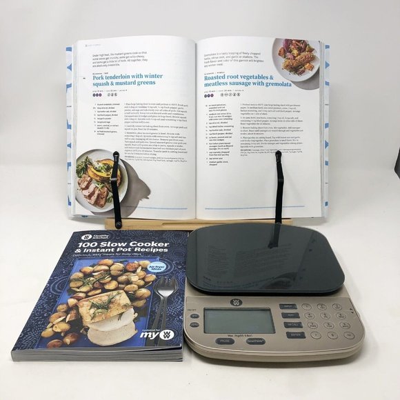 WW Weight Watchers Book Stand, Smart Points Scale And 2 Cookbooks Bundle